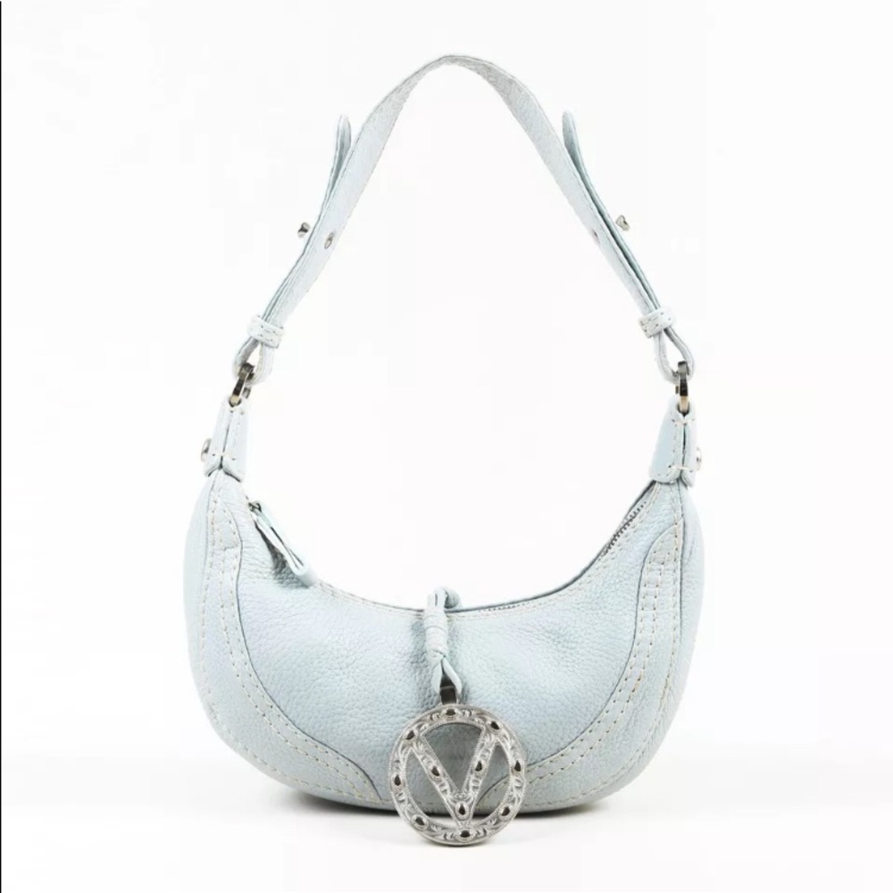 Valentino Silver Logo Charm Shoulder Bag